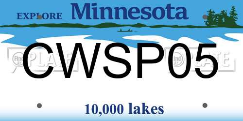 CWSP05 Minnesota License Plate