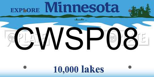 CWSP08 Minnesota License Plate