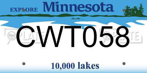 CWT058 Minnesota License Plate