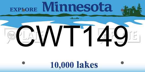 CWT149 Minnesota License Plate