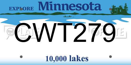 CWT279 Minnesota License Plate