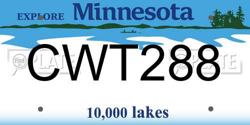 CWT288 Minnesota License Plate