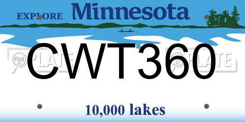 CWT360 Minnesota License Plate