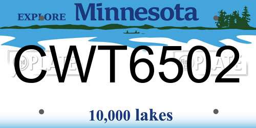 CWT6502 Minnesota License Plate
