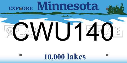 CWU140 Minnesota License Plate