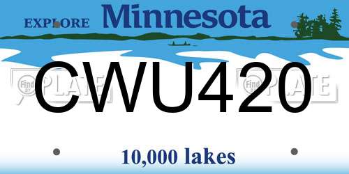 CWU420 Minnesota License Plate