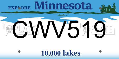 CWV519 Minnesota License Plate
