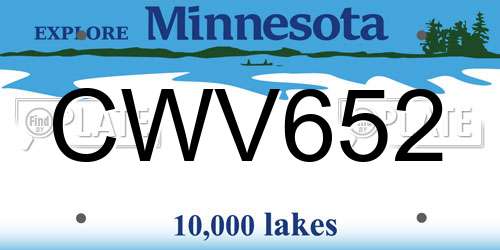 CWV652 Minnesota License Plate