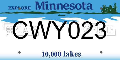 CWY023 Minnesota License Plate