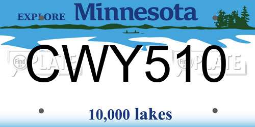 CWY510 Minnesota License Plate