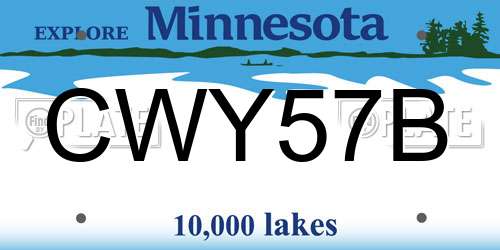 CWY57B Minnesota License Plate