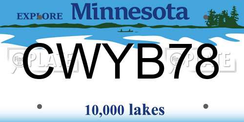 CWYB78 Minnesota License Plate