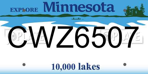 CWZ6507 Minnesota License Plate