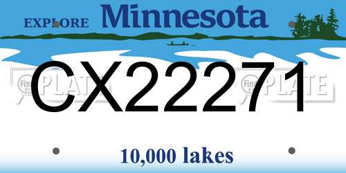 CX22271 Minnesota License Plate