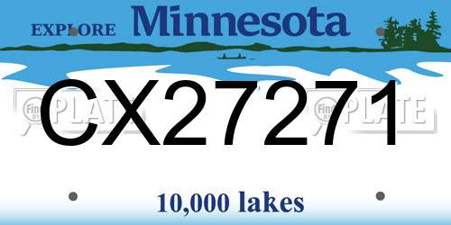 CX27271 Minnesota License Plate