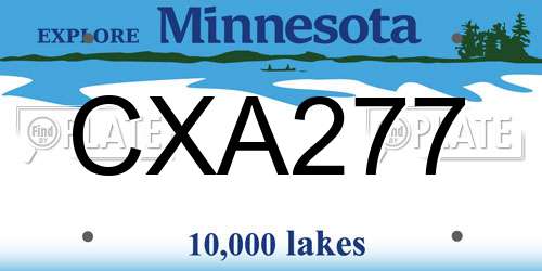 CXA277 Minnesota License Plate