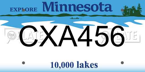 CXA456 Minnesota License Plate