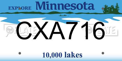 CXA716 Minnesota License Plate