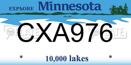 CXA976 Minnesota License Plate