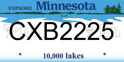 CXB2225 Minnesota License Plate