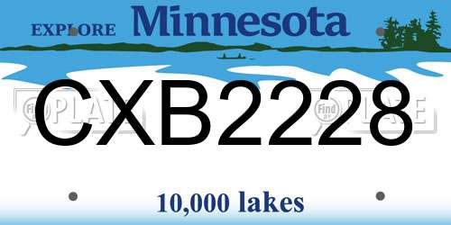 CXB2228 Minnesota License Plate