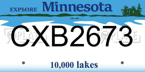 CXB2673 Minnesota License Plate