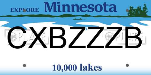 CXBZZZB Minnesota License Plate