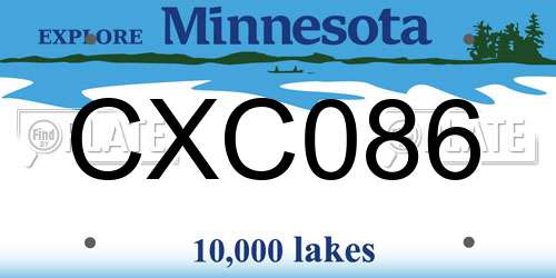 CXC086 Minnesota License Plate