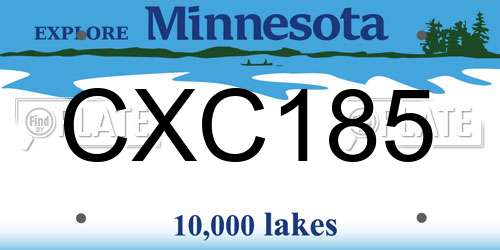 CXC185 Minnesota License Plate