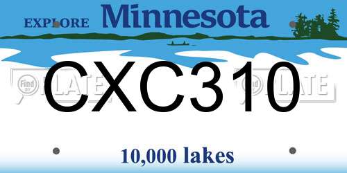 CXC310 Minnesota License Plate