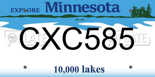 CXC585 Minnesota License Plate