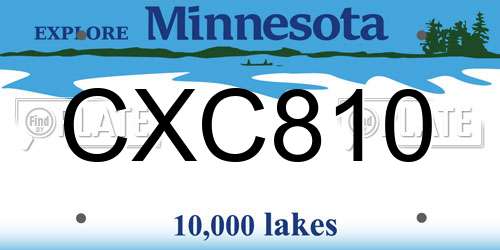 CXC810 Minnesota License Plate