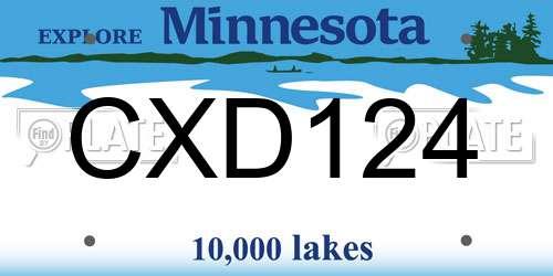 CXD124 Minnesota License Plate