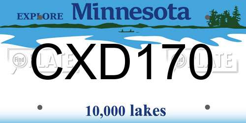 CXD170 Minnesota License Plate