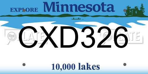 CXD326 Minnesota License Plate