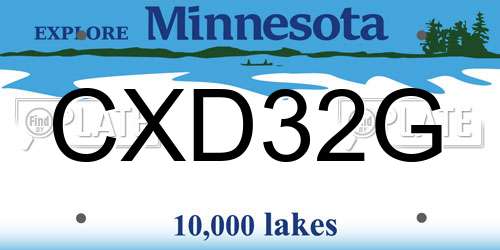 CXD32G Minnesota License Plate