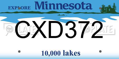 CXD372 Minnesota License Plate
