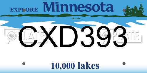 CXD393 Minnesota License Plate