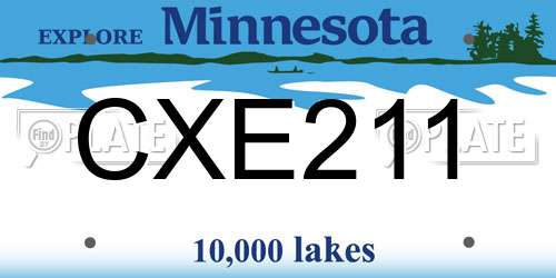 CXE211 Minnesota License Plate