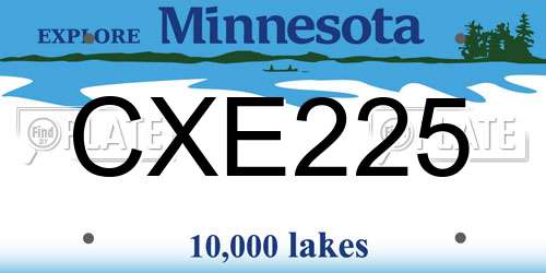 CXE225 Minnesota License Plate