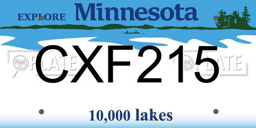 CXF215 Minnesota License Plate