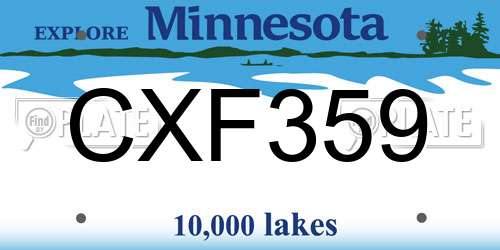 CXF359 Minnesota License Plate