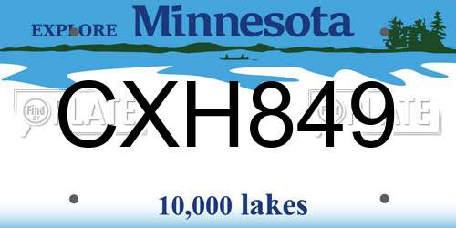 CXH849 Minnesota License Plate