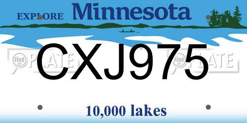 CXJ975 Minnesota License Plate