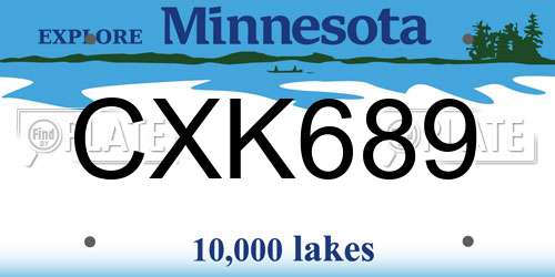 CXK689 Minnesota License Plate