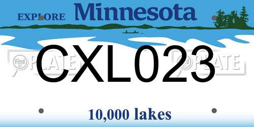 CXL023 Minnesota License Plate