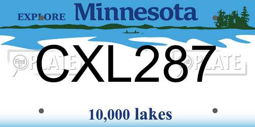 CXL287 Minnesota License Plate