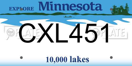CXL451 Minnesota License Plate