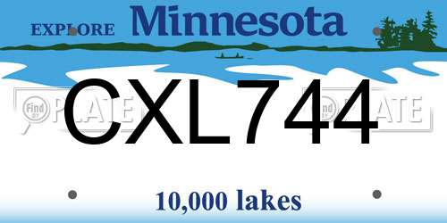 CXL744 Minnesota License Plate