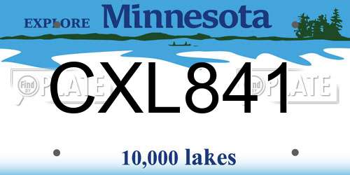 CXL841 Minnesota License Plate